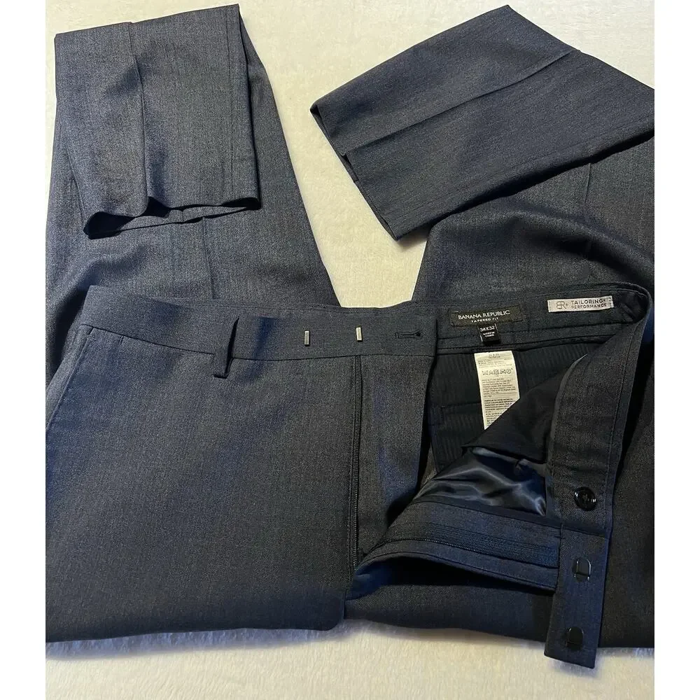 Banana Republic 40L 36x31 Slim Fit Blue Denim Look Unstructured Performance - Picture 7 of 16